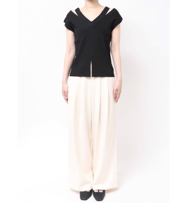 LAGUNAMOON「ダブルVネックニットプルオーバー」|ニット・セーター|