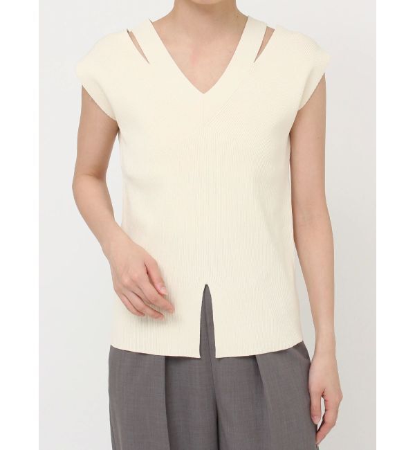 LAGUNAMOON「ダブルVネックニットプルオーバー」|ニット・セーター|