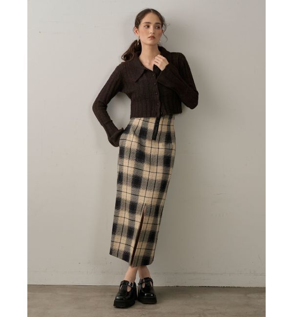 LAGUNAMOON「ロービングチェックナロースカート」|スカート|