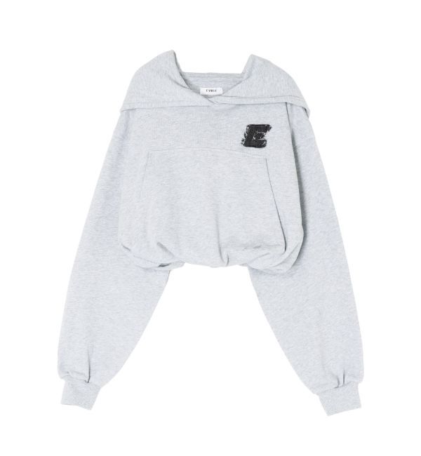 EVRIS「デニムワンポイントバルーンショートフーディ【セットアップ着用可能】」|パーカー|