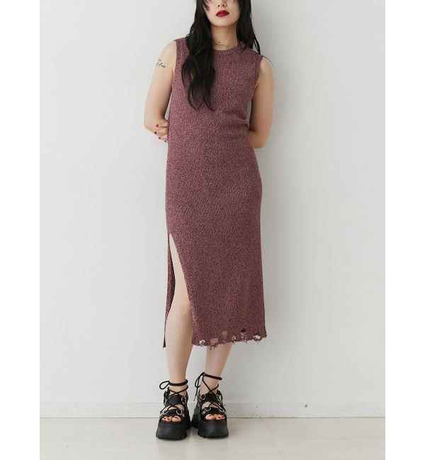 jouetie「バックオープンサマーニットワンピース」|ワンピース|ピンク