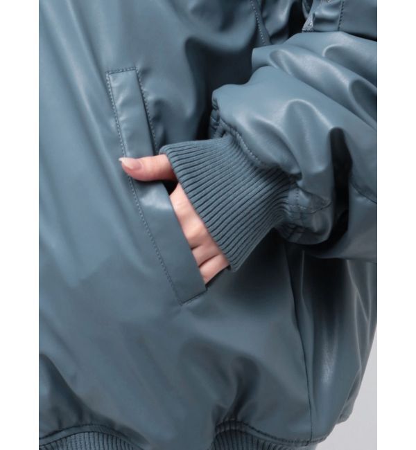 jouetie「フェイクレザーライダースMA-1ジャケット」|ブルゾン・スタジャン|