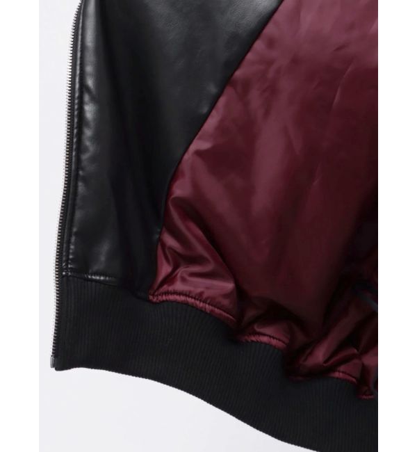 jouetie「フェイクレザーライダースMA-1ジャケット」|ブルゾン・スタジャン|