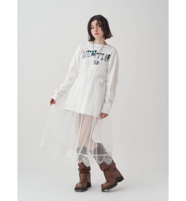 jouetie「チュールレイヤードロングワンピース」|ワンピース|