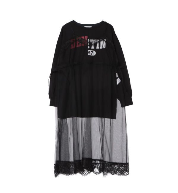 jouetie「チュールレイヤードロングワンピース」|ワンピース|ブラック