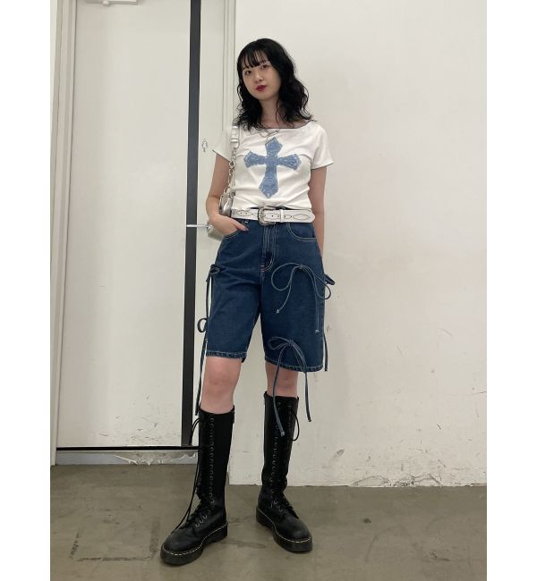 jouetie「クロスレースドッキングTシャツ」|Tシャツ・カットソー|