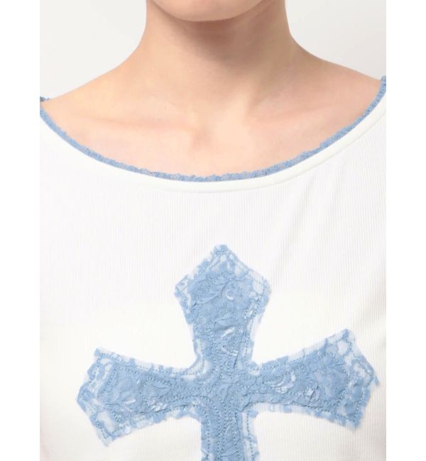 jouetie「クロスレースドッキングTシャツ」|Tシャツ・カットソー|