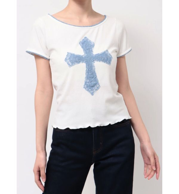 jouetie「クロスレースドッキングTシャツ」|Tシャツ・カットソー|