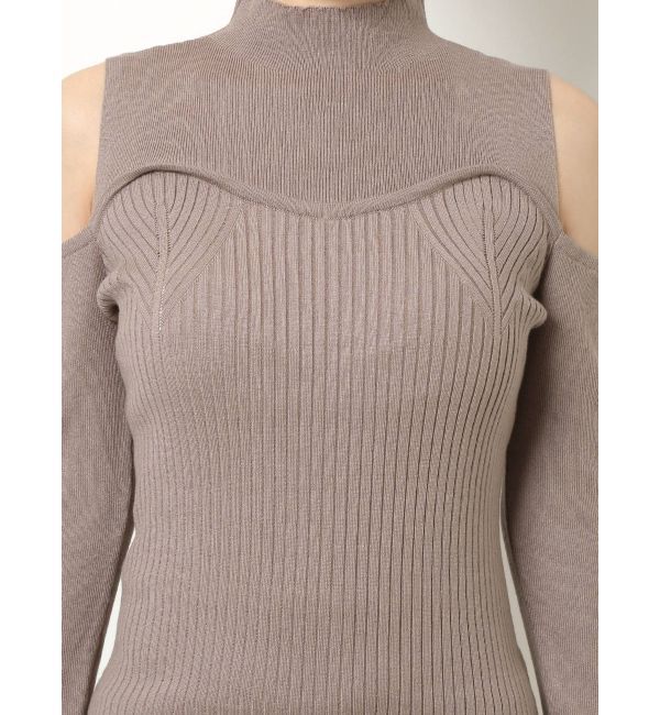 GYDA「ショルダーオープン ビスチェデザインニットタイトワンピース」|ワンピース|