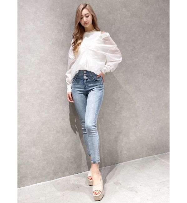 GYDA「3WAYショルダーOPENシアードッキングシャツ」|シャツ・ブラウス|