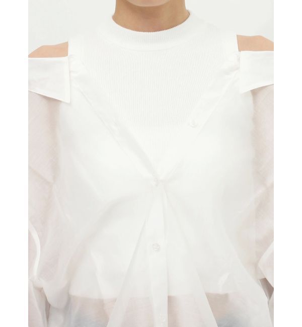 GYDA「3WAYショルダーOPENシアードッキングシャツ」|シャツ・ブラウス|