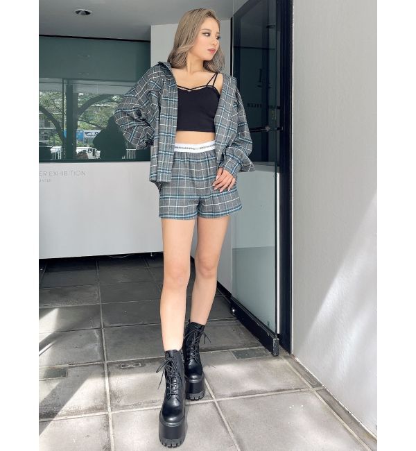 GYDA「ドロップショルダーCHECKシャツ【SETUP着用可】」|シャツ・ブラウス|