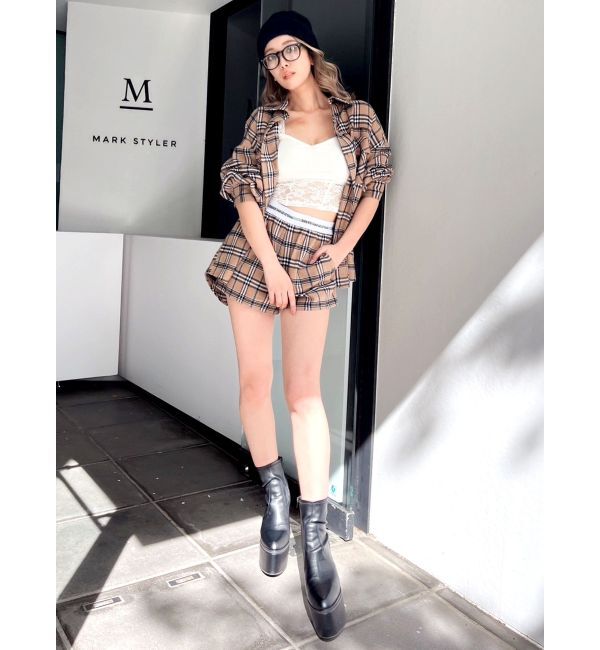 GYDA「ドロップショルダーCHECKシャツ【SETUP着用可】」|シャツ・ブラウス|