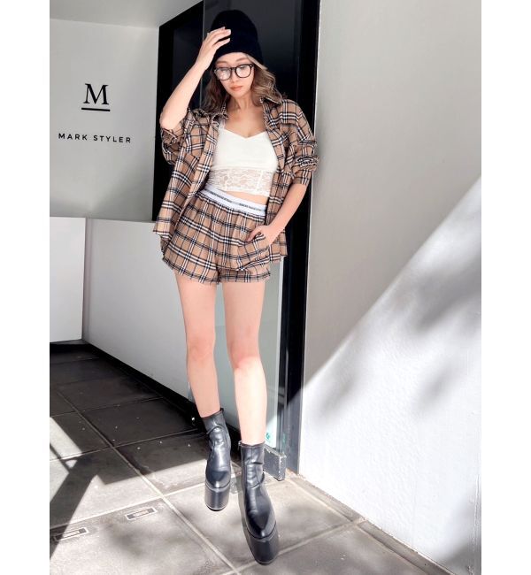 GYDA「ドロップショルダーCHECKシャツ【SETUP着用可】」|シャツ・ブラウス|