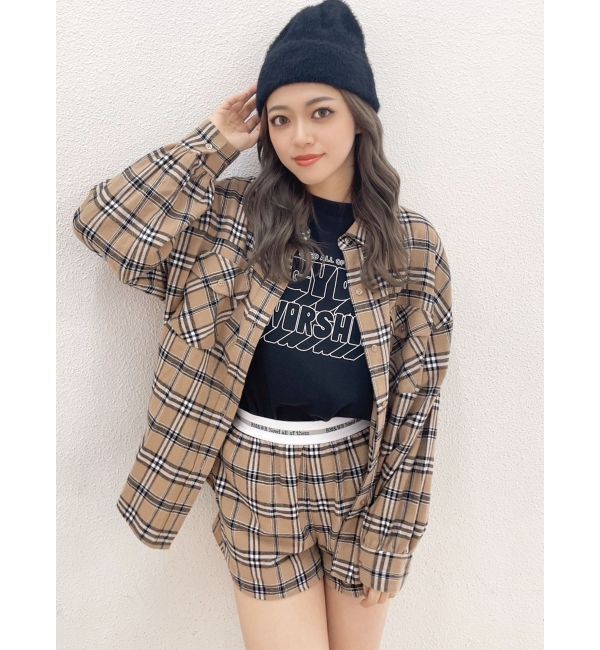 GYDA「ドロップショルダーCHECKシャツ【SETUP着用可】」|シャツ・ブラウス|