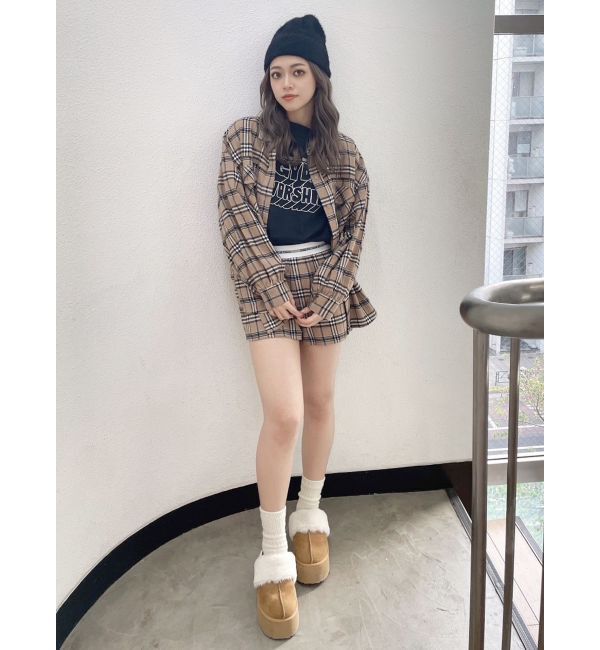 GYDA「ドロップショルダーCHECKシャツ【SETUP着用可】」|シャツ・ブラウス|