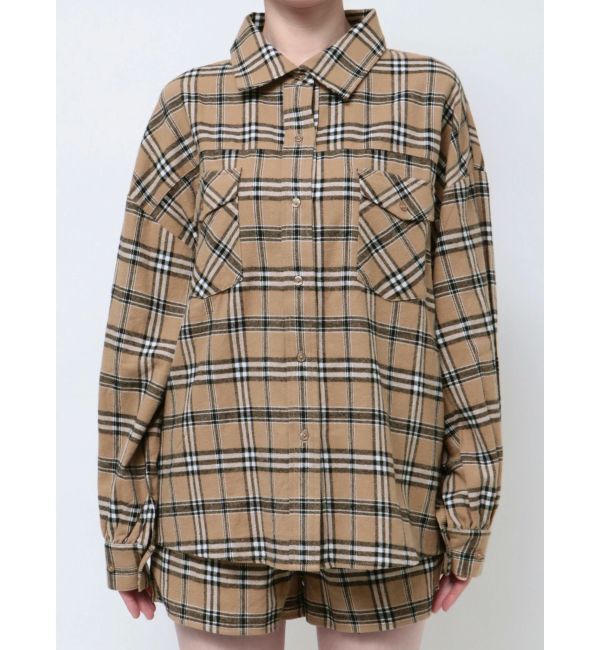 GYDA「ドロップショルダーCHECKシャツ【SETUP着用可】」|シャツ・ブラウス|