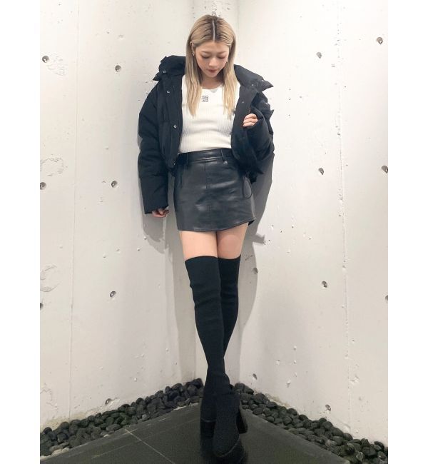 GYDA「フェイクレザースカートライクショートパンツ」|スカート|