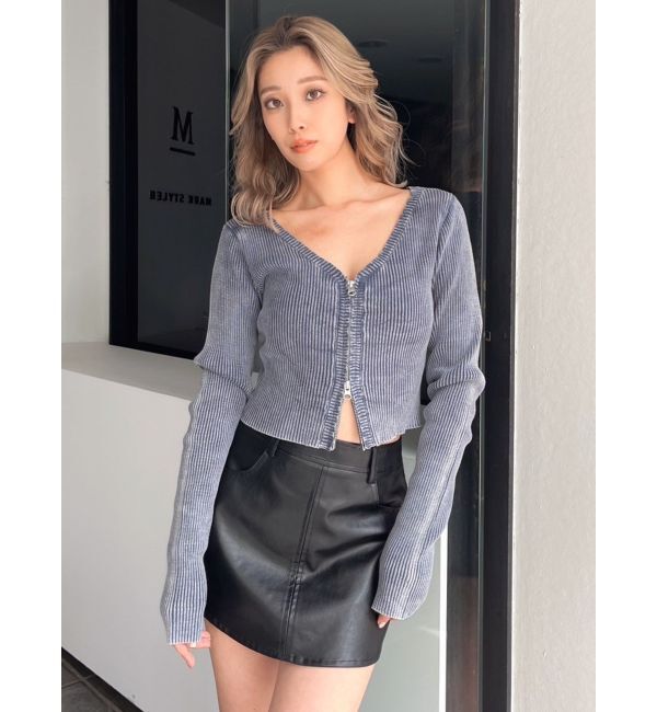 GYDA「フェイクレザースカートライクショートパンツ」|スカート|