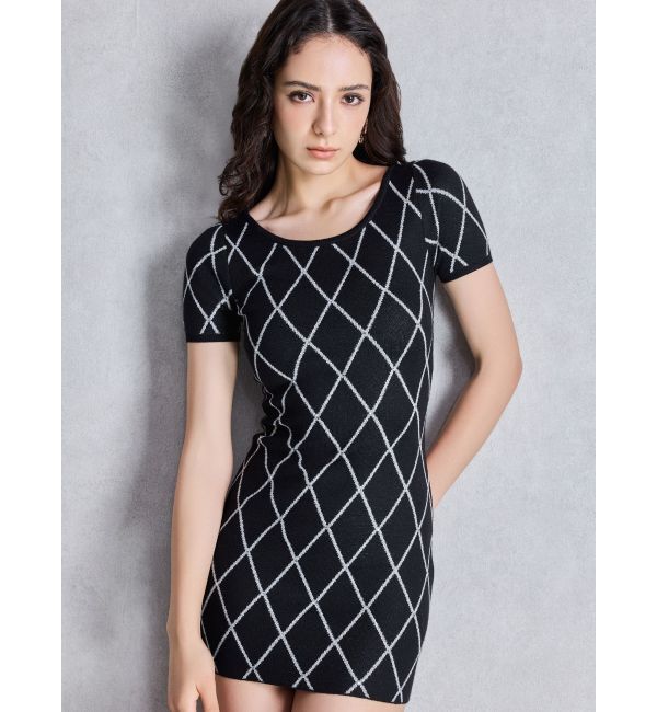 GYDA「bijou quilting ニットワンピース」|ワンピース|