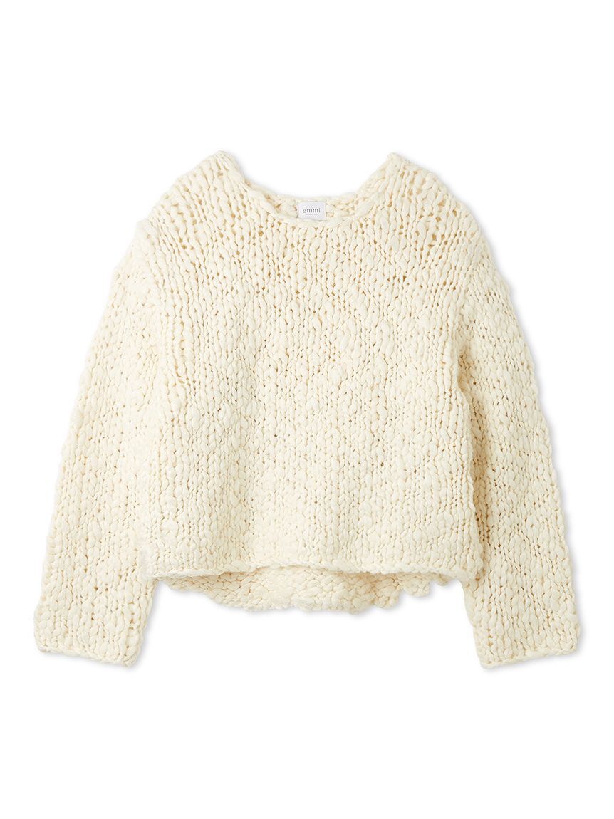 emmi atelier「ウール混ハンドニットプルオーバー」|ニット・セーター|