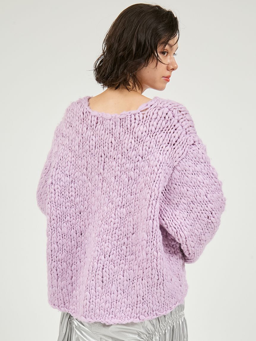 emmi atelier「ウール混ハンドニットプルオーバー」|ニット・セーター|