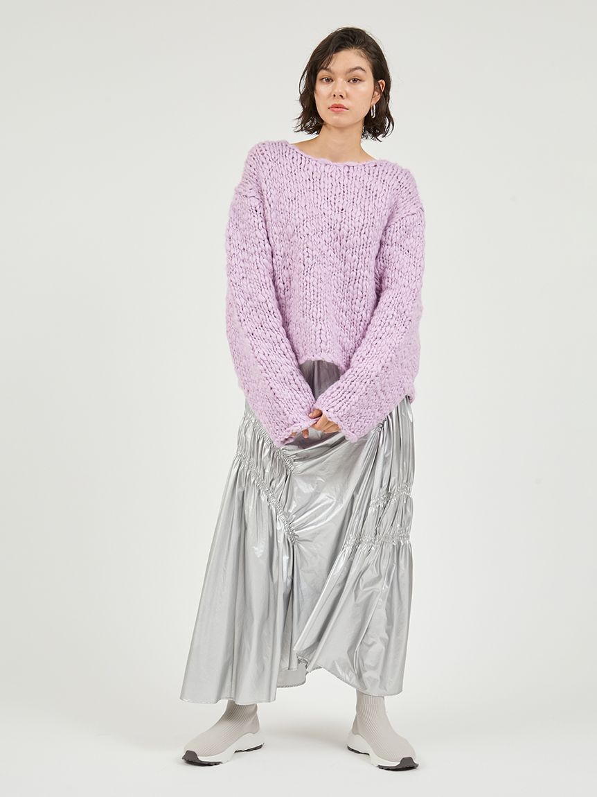 emmi atelier「ウール混ハンドニットプルオーバー」|ニット・セーター|