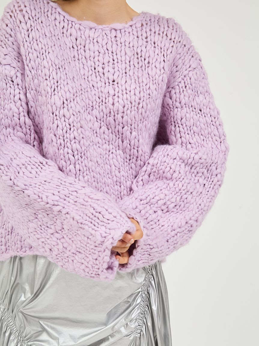 emmi atelier「ウール混ハンドニットプルオーバー」|ニット・セーター|LAV