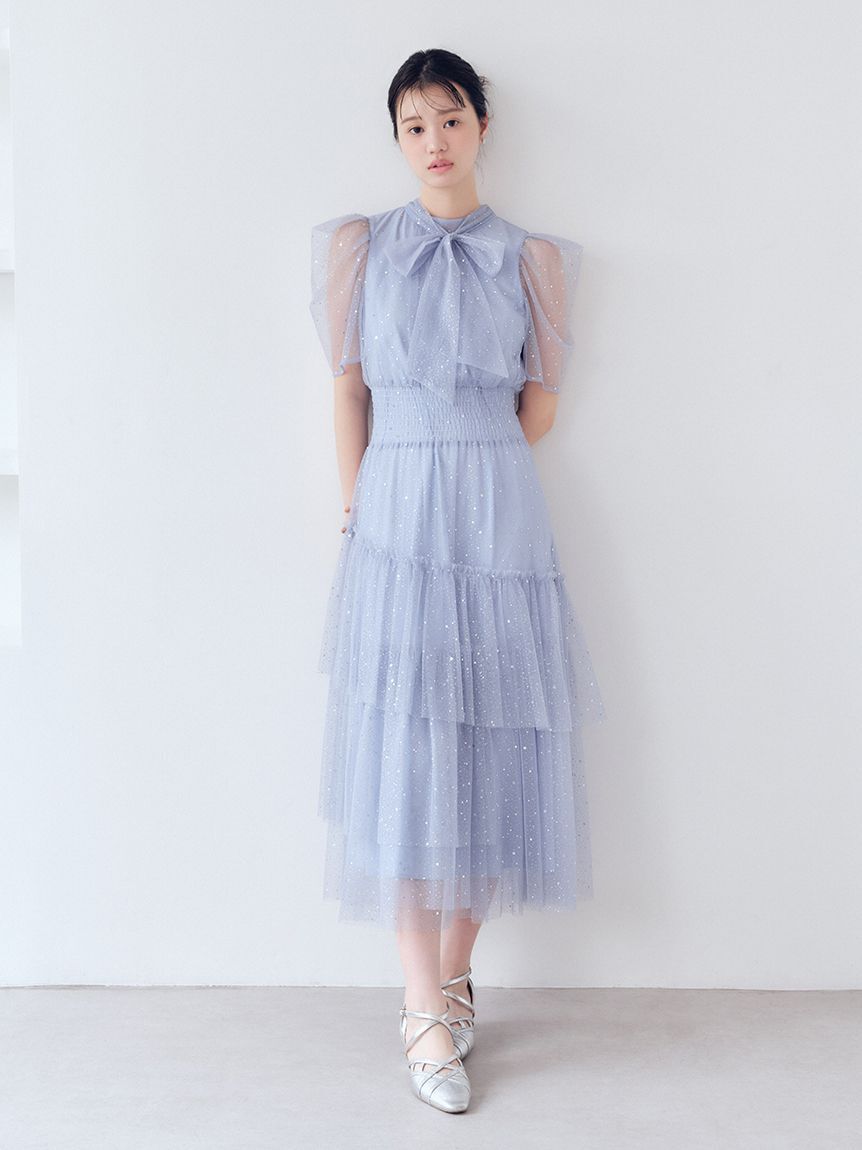 FURFUR「【限定サイズ】ハーフスリーブラメチュールドレス」|ドレス|