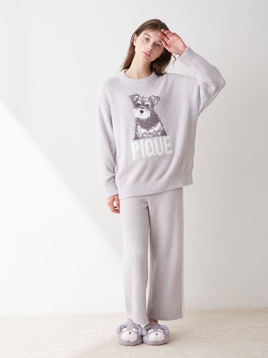 gelato pique「シュナウザージャガードプルオーバー&ロングパンツSET」|ルームウェア|