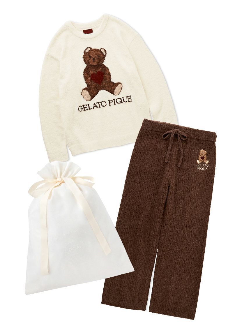 gelato pique「【ラッピング済み】ベビモコハートベアジャガードプルオーバー＆ロングパンツSET」|ルームウェア|CRM
