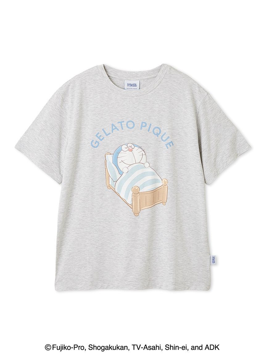 gelato pique「【ドラえもん】【レディース】ワンポイントTシャツ」|ルームウェア|GRY