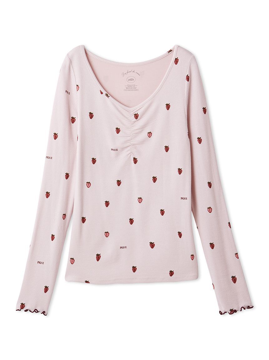 gelato pique「ストロベリー柄ロンT」|ルームウェア|