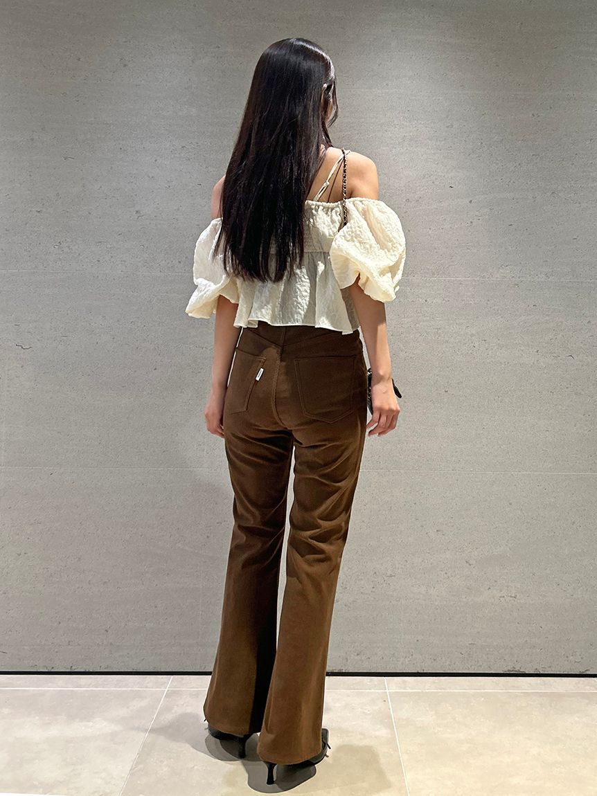 SNIDEL「【STYLEUPPANTS】ハイウエストフレア」|チノ|