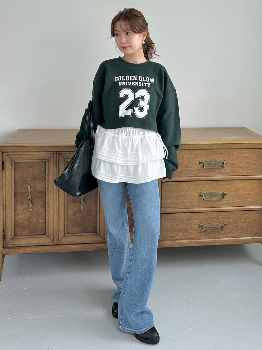 SNIDEL「【STYLEUPPANTS】ハイウエストフレア」|チノ|