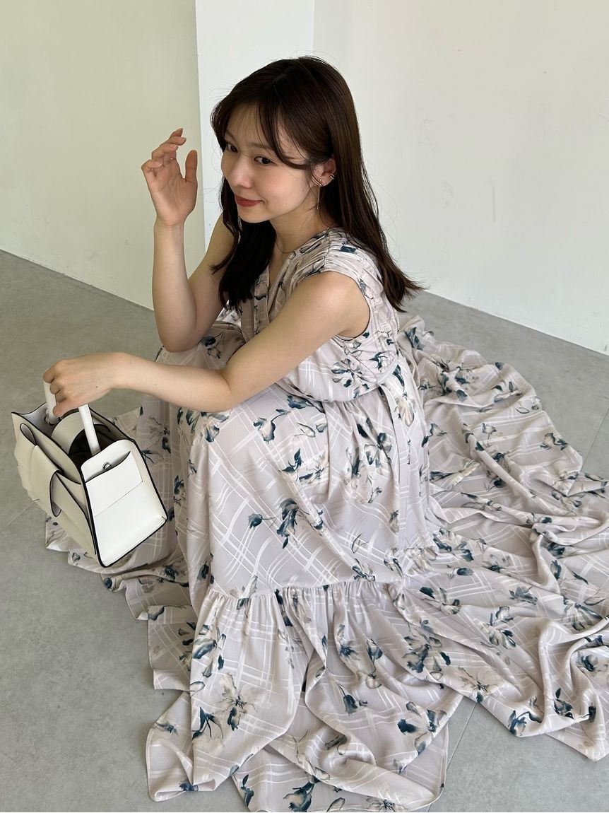 FRAY I.D「フラワープリントカシュクールワンピース／接触冷感」|ワンピース|