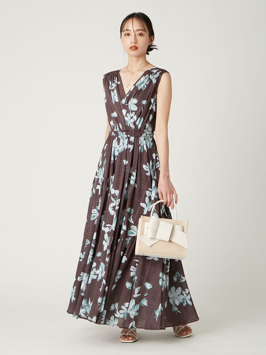 FRAY I.D「フラワープリントカシュクールワンピース／接触冷感」|ワンピース|