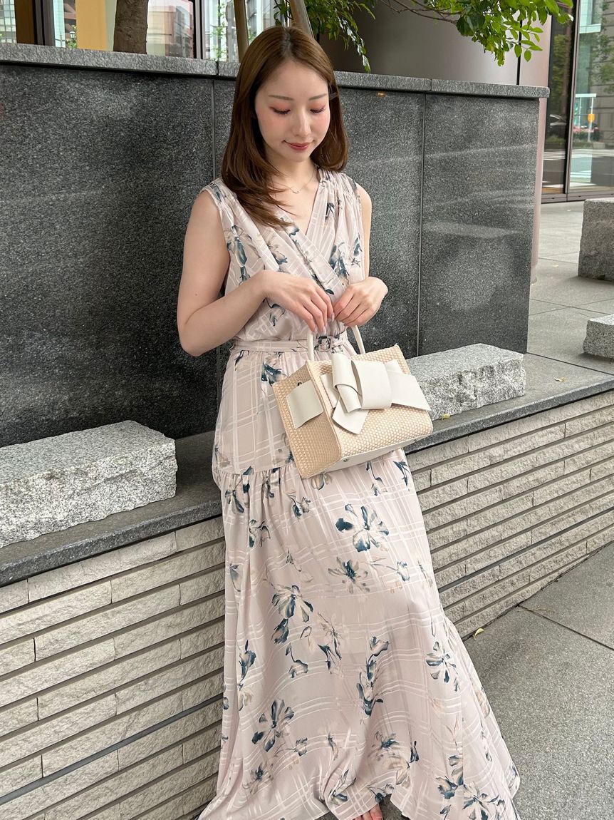 FRAY I.D「フラワープリントカシュクールワンピース／接触冷感」|ワンピース|