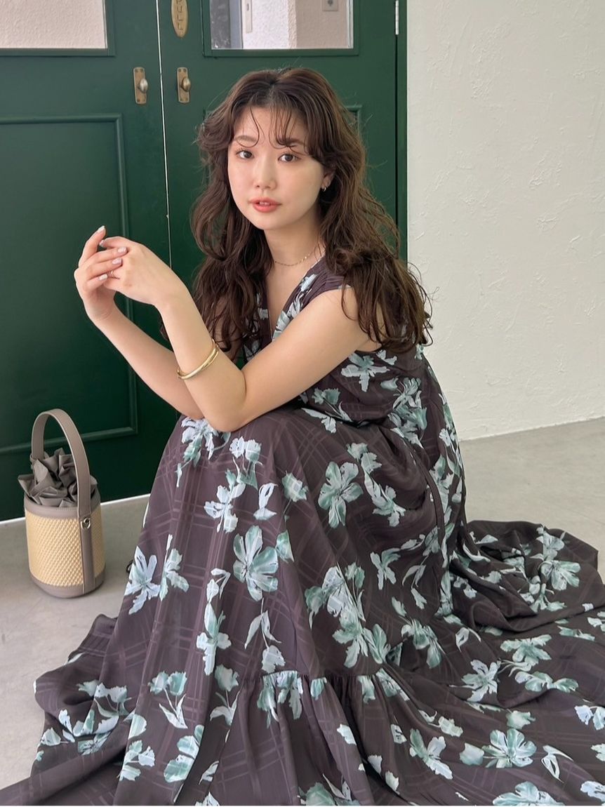 FRAY I.D「フラワープリントカシュクールワンピース／接触冷感」|ワンピース|BRW