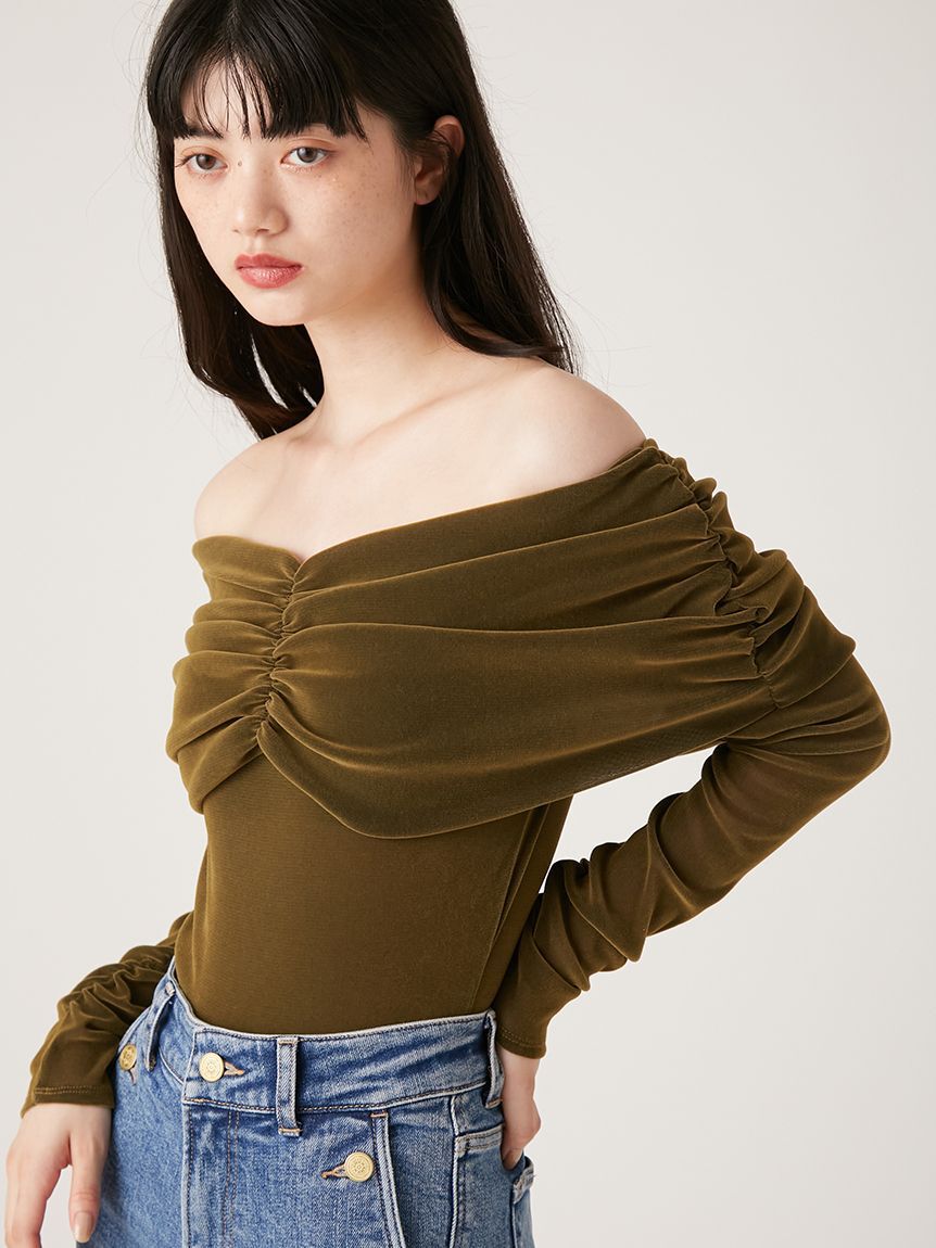 LILY BROWN Lingerie「【LILY BROWN Lingerie】カップインオフショルダーボディ」|Tシャツ・カットソー|