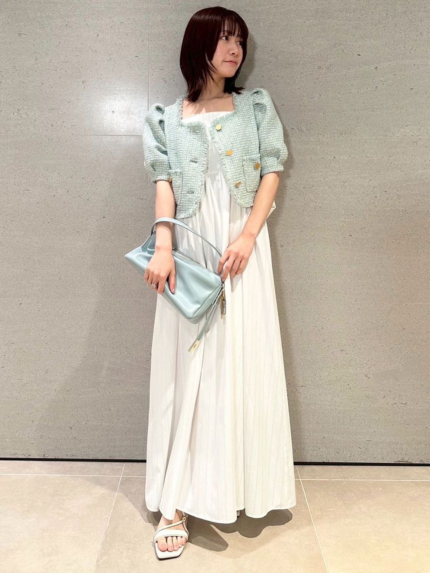 LILY BROWN「ハーフスリーブツイードジャケット」|テーラードジャケット|