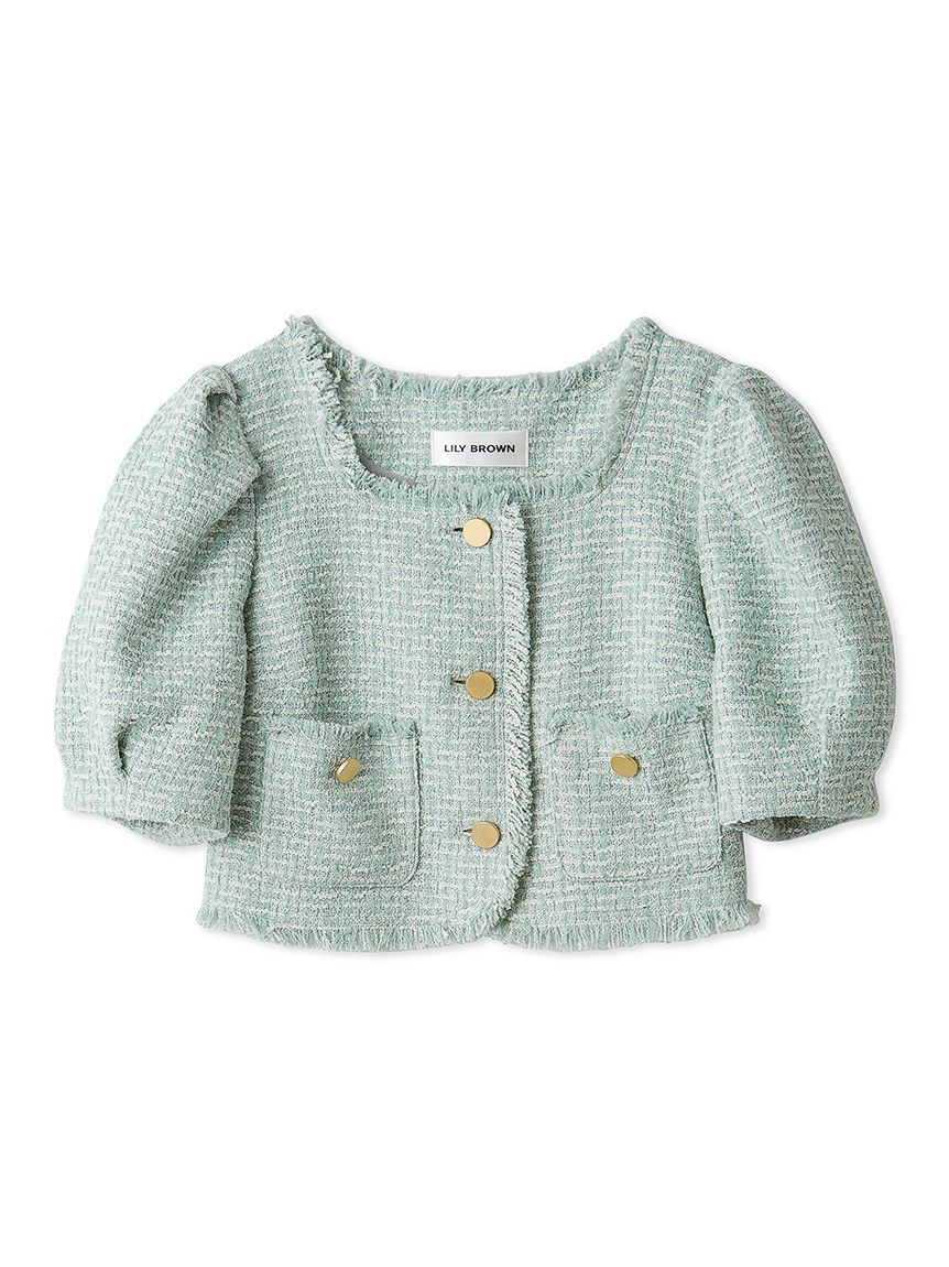 LILY BROWN「ハーフスリーブツイードジャケット」|テーラードジャケット|