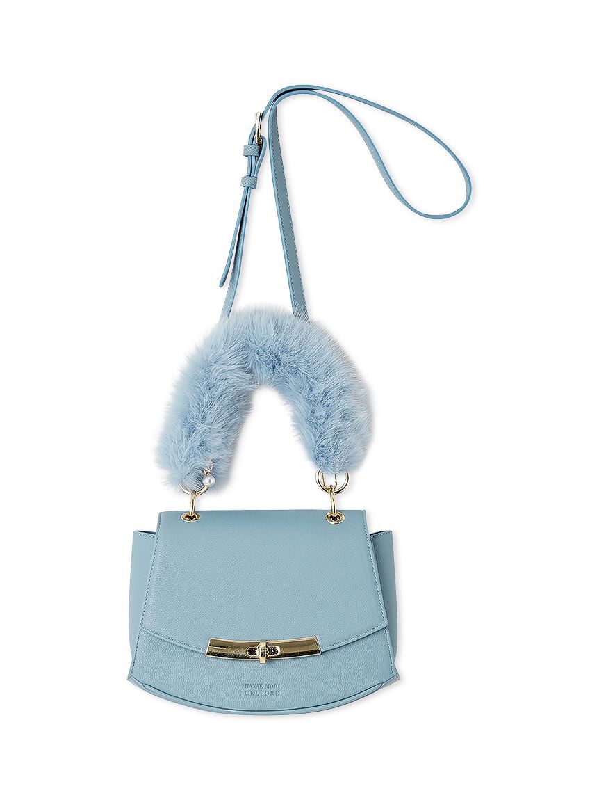 CELFORD「【HANAE MORI&times;CELFORDコラボ】フェイクファーハンドルカバーハンドバッグ」|ハンドバッグ|SAX