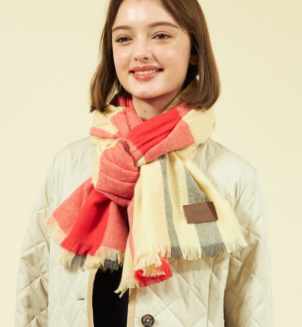 MACKINTOSH PHILOSOPHY「ウォッシャブルカシミヤブロックチェックストール」|ストール|レッド