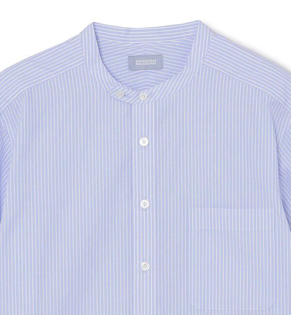 MACKINTOSH PHILOSOPHY「GREY LABEL ストライプバンドカラーショートスリーブシャツ」|シャツ・ブラウス|