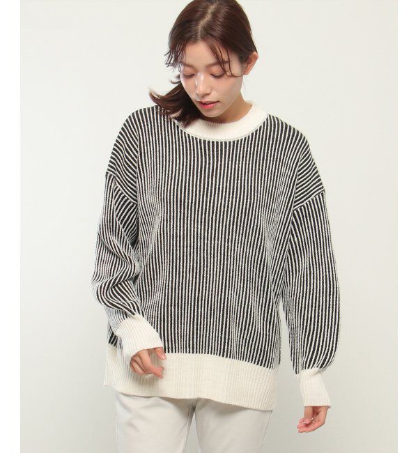 ikka「ストライプジャガードプルオーバー」|プルオーバー|