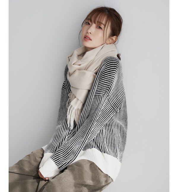 ikka「ストライプジャガードプルオーバー」|プルオーバー|