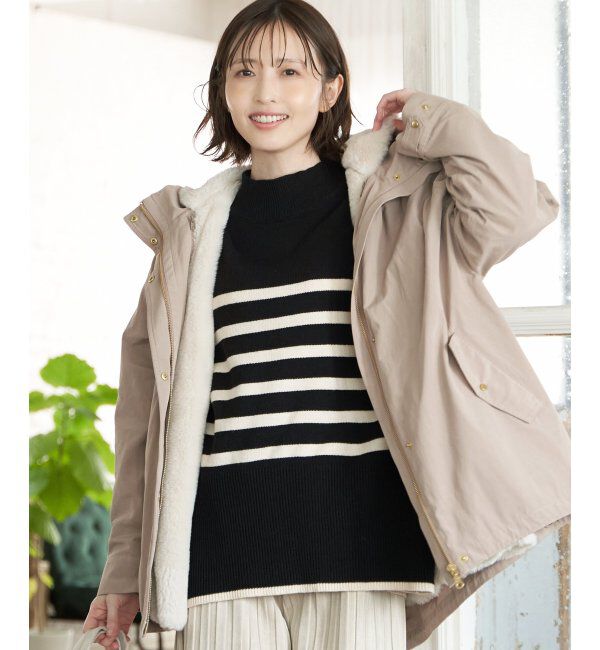 ikka「【雑誌InRed12月号掲載】 ファーライナー3WAYミドルマウンテンパーカー」|ブルゾン・スタジャン|