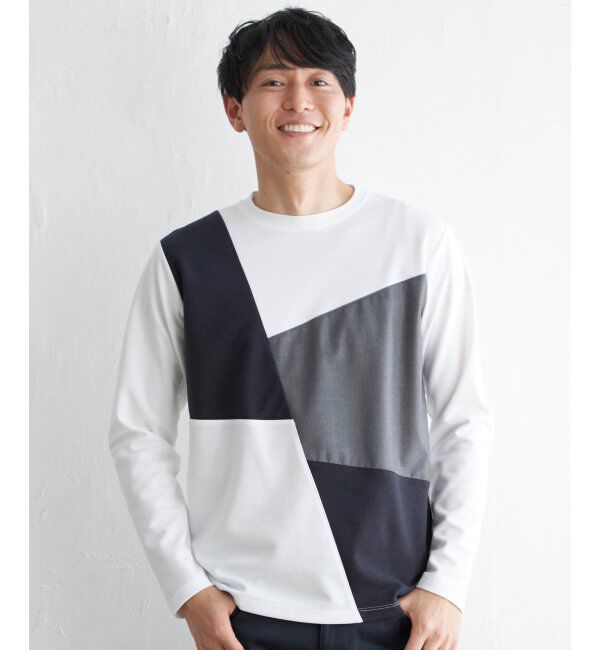 ikka「ブロックスポンチロンT」|Tシャツ・カットソー|