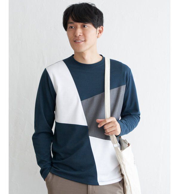 ikka「ブロックスポンチロンT」|Tシャツ・カットソー|グリーン